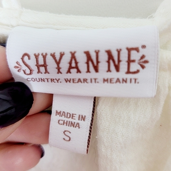 Shyanne 100% Cotton Embroidered Long Sleeves Women's Blouse Size S - Picture 5 of 9